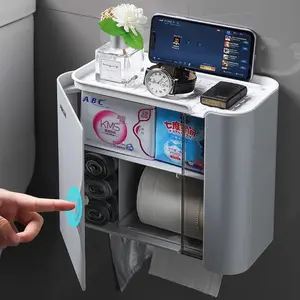 Toilet tissue box, toilet toilet paper, paper drawing roll, toilet paper household wall hanging, no punching, waterproof shelf