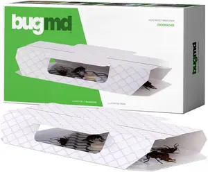 BugMD Indoor Cockroach Killer & Roach Trap - Sticky Insect, Spider, Cricket Control for Home - Glue Traps Pest Defense, 12 Pack Sticky Bug Solution