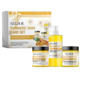 Eelhoe Turmeric Skin Care Set Hydrating Moisturizing Cleanser Refreshing Oil Control Subtle Lines Nourishing Cleansing Set Moisture Moisturize