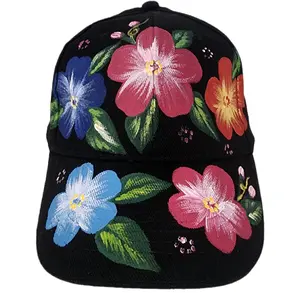 hand painted woman's baseball cap. Gorra para dama pintada a mano. Mexican accessories. perfect for summer. everyday wear.