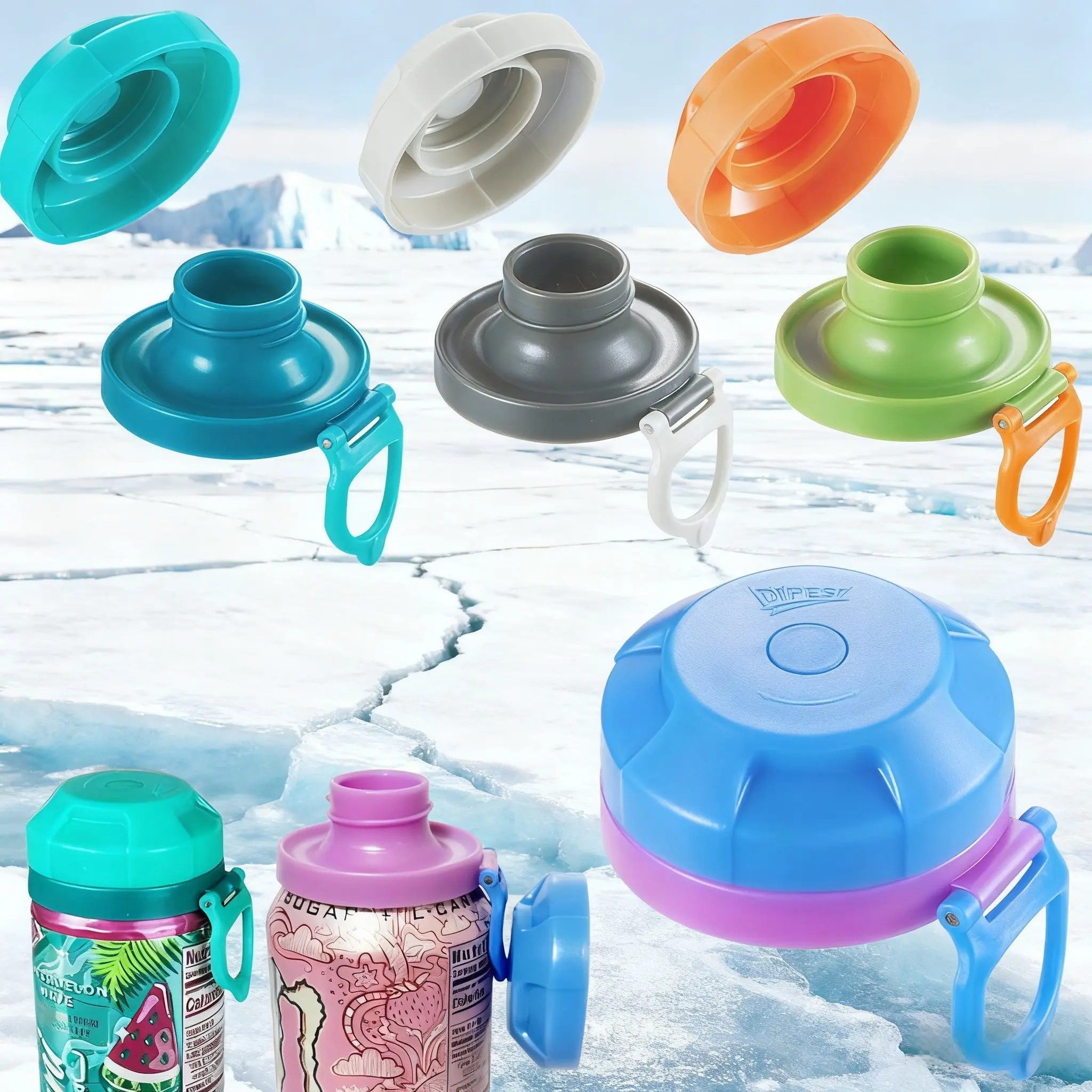 Reusable Magnetic Cans Lids 4-Pack, BPA-Free Drink Protectors with Airtight Seal, Spill-Proof Covers for Std Cans, Drinkware Tumblers, BBQ/Beach Parties, Freshness & Bug/Dust Protection