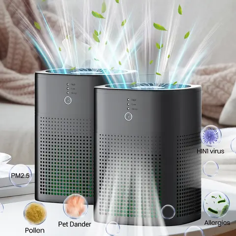 CHIVALZ 2-Pack Portable True HEPA Filter Air Purifiers - CARB, FCC Certified Home Air Cleaner with Aromatherapy, Timer, 24dB Quiet Sleep Mode for Bedroom, Kitchen, Office, Living Room, Dorm, Pet/Smoke Odor Removal, Great Gift for Friends