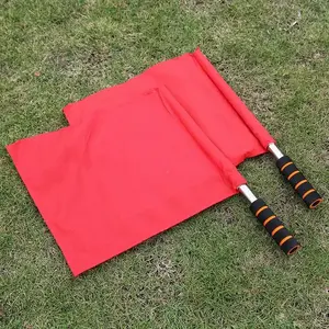 2 Pack Referee Whistle Flags, Stainless Steel Sponge Handle, Football Track & Field Competition Signal Flags, Outdoor Warning Command Flags, Multiple Colors Available