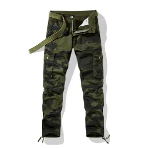 Men’s High Waist Camo Cotton Pants - Straight Leg Loose Plus Size, Winter Casual Cargo Trousers Camouflage Printed Pocket pantalones para hombre pants for men cargo pants for men