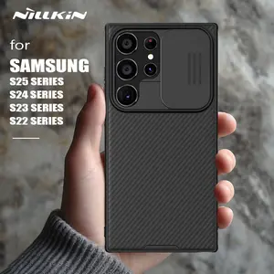 for Samsung Galaxy S25 S24 S23 S22 S21 Ultra Case Nillkin CamShield Slide Camera Heavy Duty Back Cover Privacy Lens Protection Case for S23 FE S22 Plus