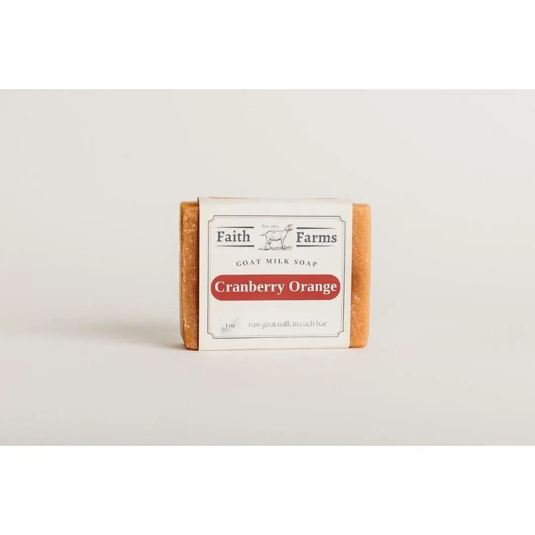 Cranberry-Orange Scented Goat Milk Soap, Natural Bath & Body Cleanser for Daily Use
