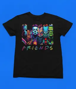Neon Friends Halloween Horror Tshirt