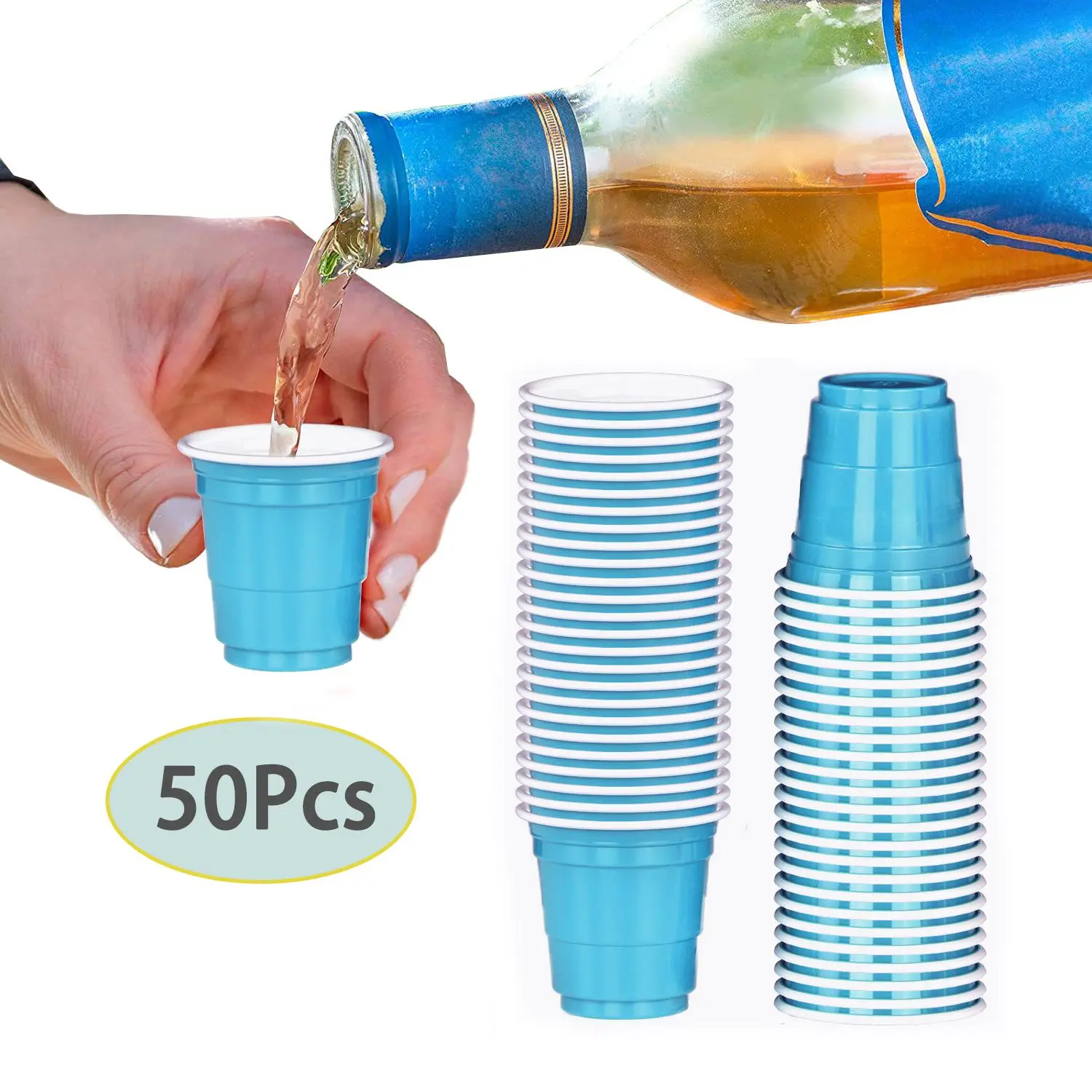 50pcs 50ml/1.7oz Mini Drinking Cups, Bulk Plastic Cups, Disposable Cups, Party Game Cups, Shot Cups, Cups Pack, Party Supplies