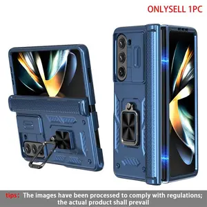 Military Grade Folding Lens Slide Window Protection Strap Hinge 360 Degree Rotating Stand Shockproof Case for Samsung Galaxy Z Fold7/6/5