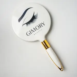 Gimory Beauty Mirror - Handheld Mirror with Gold Handle