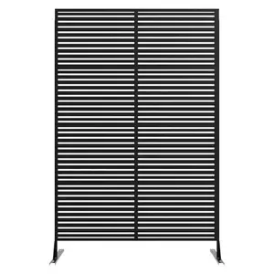 Metal Privacy Screen 72" H×47" W for Outdoor Freestanding Decorative Privacy Wall Panels with Stand, Patio Balcony Screens for Outside Divider Deck Porch Garden