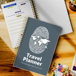 Travel Journal - Undated A5 Spiral Planner with a Pink and Gold Aesthetic, Itinerary Pages, Packing Checklists, and Dotted Sections for a Fashionable and Functional Tool