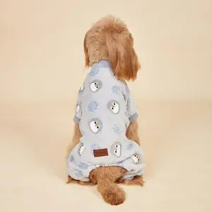 Cute Cartoon Animal Print Pet Jumpsuit, Soft Comfortable Pet Clothes for Small Dogs, Pet Clothes for Autumn & Winter, Pet Accessories