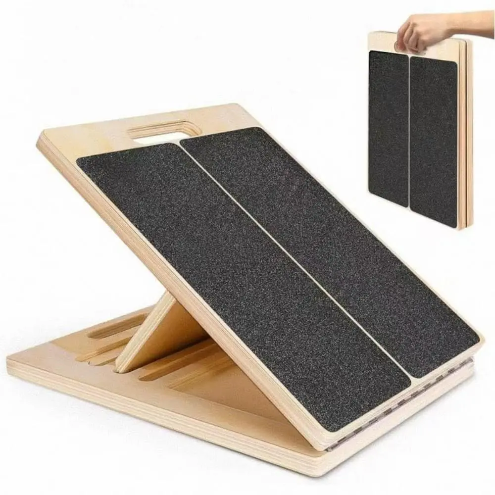 Multi-Angle Customizable Wood Calf Stretch Board, Sturdy Portable Fitness Wedge for Post-Workout Muscle Recovery Sessions(1PCS）