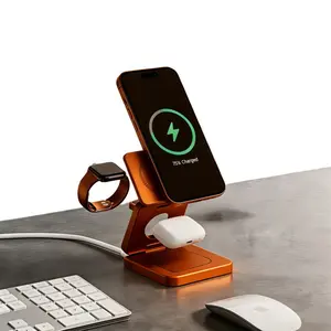 【Buy 1 Get 1 Free】Qi2 25W Foldable 3-in-1 Wireless Charger Fast Charging Station for iPhone 17/16 AirPods Apple Watch Travel-Friendly Stand Portable Chargers Cellphone Electronic Adapter portable charger