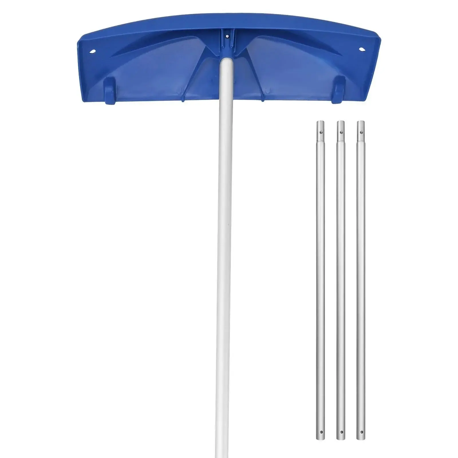 VEVOR Roof Snow Rake with Wheels, 24 in PP Plastic Blade, 3.8-18.2 ft Adjustable Height Snow Scraper, Anti-Slip Handle, Lightweight Roof Cleaning Tool for Leaves Debris Removal