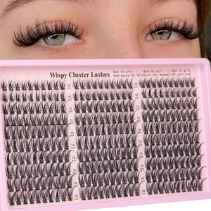 Summer Lash Clusters Kit - Wispy Eyelash Clusters Lashes - Natural DIY Lash Extension Kit 10-16mm 300pcs C Curl Makeup Cosmetic