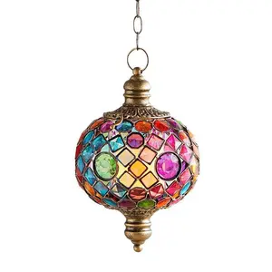 Moroccan Jewelled Lantern Candle Holder - Hanging Decorative Candle Holder Ornaments