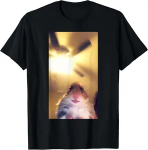 100% Cotton Meme Hamster Staring Front Camera T-Shirt