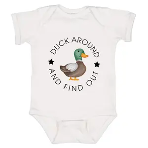 Duck Around and Find Out Onesie, Duckling Baby Bodysuit, Funny Baby Outfit, Vintage Baby Clothes, Trending Animal Shirt Top Newborn