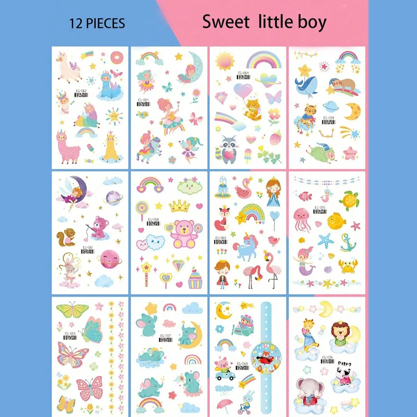 Butterfly Fairy children's temporary tattoo stickers, bright in color, decorated with flowers and stars, suitable for birthdays and festivals, easy to use