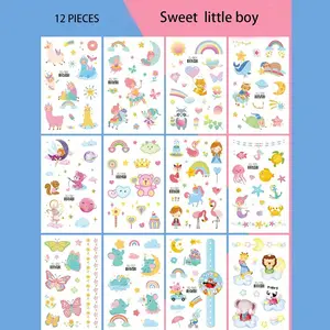 Butterfly Fairy children's temporary tattoo stickers, bright in color, decorated with flowers and stars, suitable for birthdays and festivals, easy to use