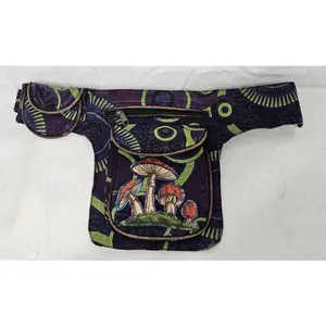 Cotton Embroidered Psychedelic Mushroom Fanny Pack