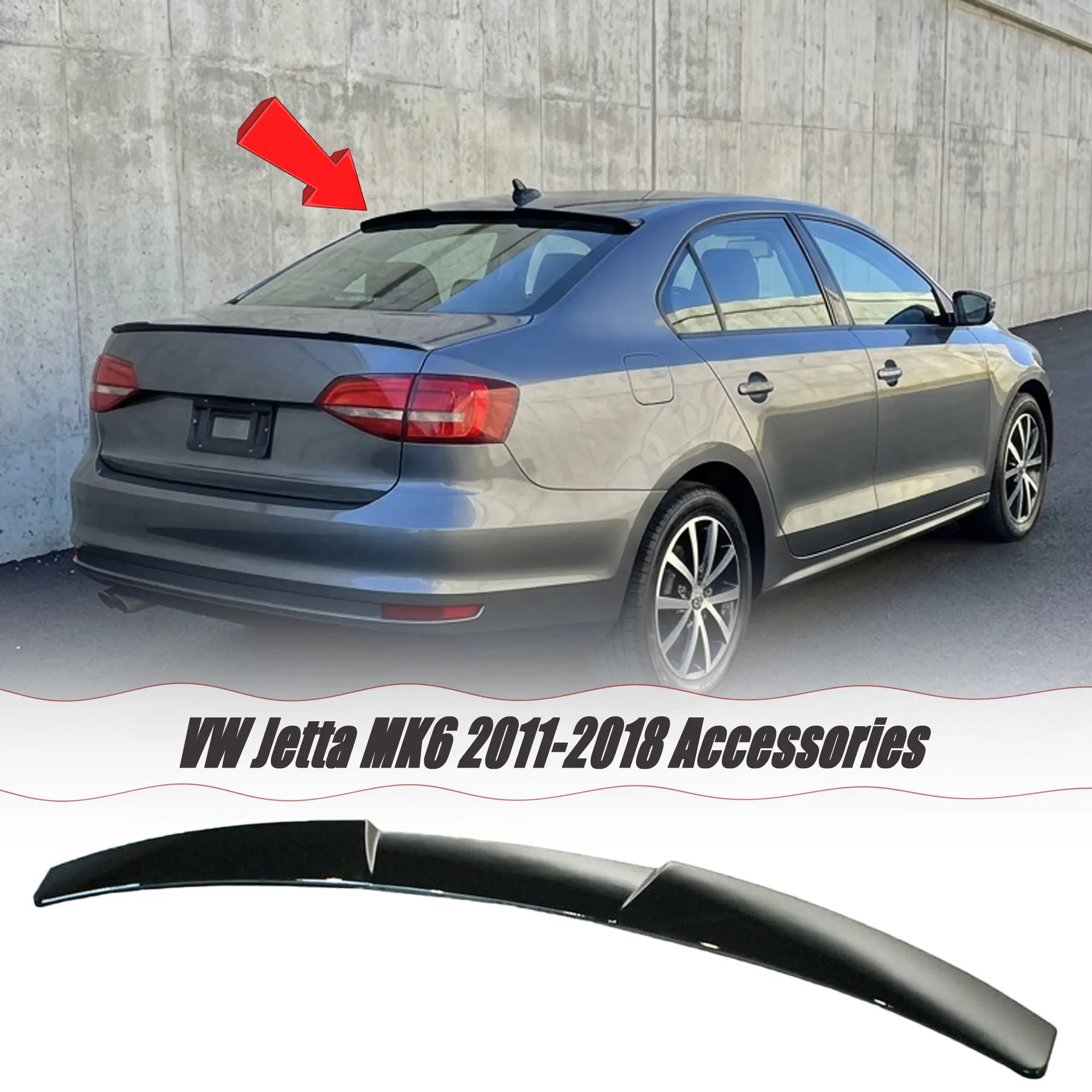 MUTUSAISI Rear Window Roof Spoiler Top Wing Fit for VW Jetta GLI MK6 2011-2018 Accessories