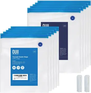 OUII Sous Vide Bags for Joule and Anova Cookers - 20 Reusable BPA-Free Sous Vide Bags Quart Size and Gallon Size Bags -Vacuum Sealer Bags Food Storage Freezer Safe - Fits Any Sous Vide Machine Kit