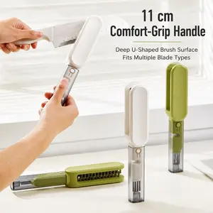 4-in-1 Kitchen Home Care Tool Bundle - Dual-Sided Utensil Cleaner with Sharpener, Chopstick and Fork Gap Brush