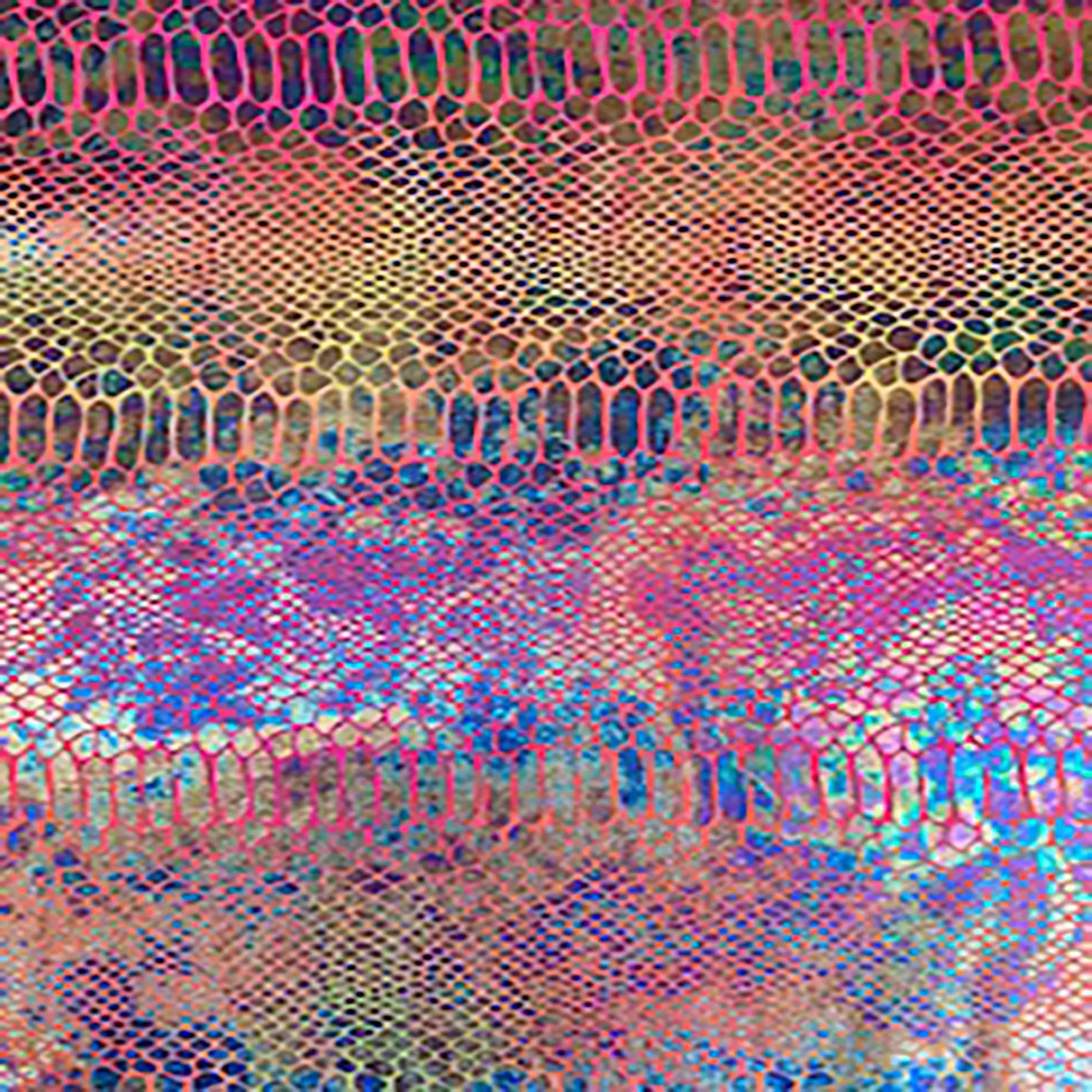 Metallic Snake Print Holographic Nylon-Spandex Blend Fabric - Stretchy 58/60" Wide Dressmaking Fabric for Activewear, Cosplay Wear & Creative Projects