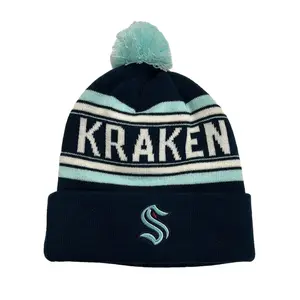 Seattle Kraken Youth Jacquard Cuffed Pom