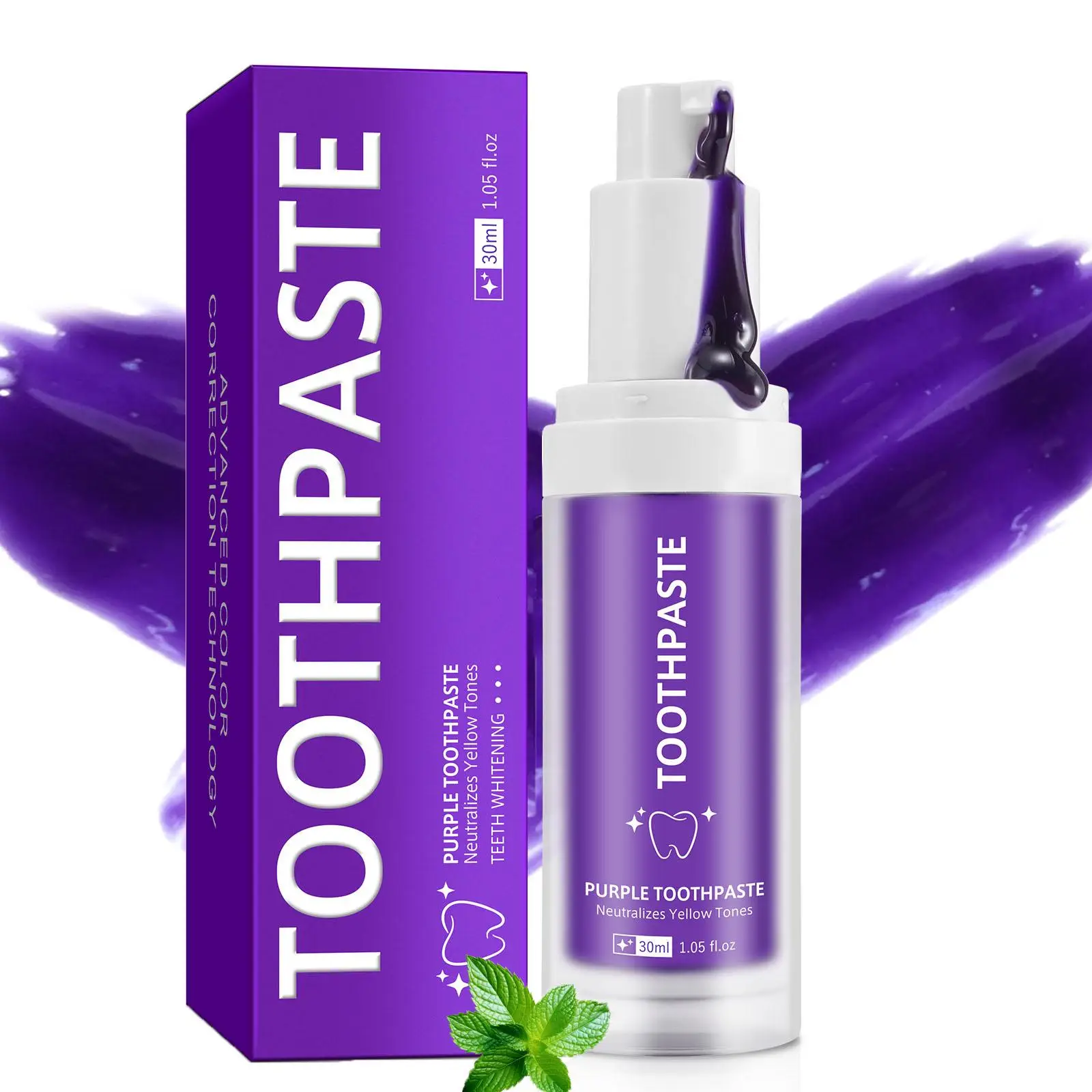 Purple Toothpaste, 1 Box Deep Cleaning Toothpaste, Oral Care Toothpaste for Removing Stains & Brightening Teeth, for Men & Women Selfcare