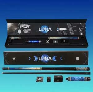 EVO LUNA Maxbing Edition – Sapphire Gate | Glassfiber Shaft, Carbon+Glassfiber Butt, Hybrid Pro Taper, TIME 3 Tip (12.5 mm) | Complete Player Kit with 6" Extension, Glove & Chalk