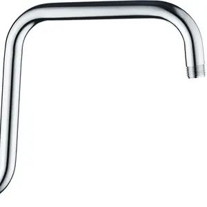 BRIGHT SHOWERS 13 Inch Shower Head Extension Arm with Flange S Shaped High Rise Extender, Long Stainless Steel Rainfall Shower Head Pipe Arm