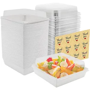 Charcuterie Boxes with Clear , 5.32 x 4.92 x 2.36 Inch Dessert Boxes, Square Disposable Paper Bakery Boxes to Go  Containers for Desserts, Sandwich, Cookie, Sushi
