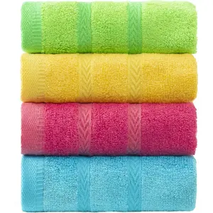 Multicolor Fingertip Towels for Bathroom, Kid's Face Towels, 10 x 18 Inches, 4 Pcs in 4 Colors