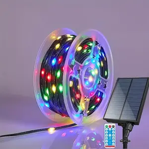 300 LED Solar String Lights Outdoor, 110FT Extra Long Waterproof Fairy Lights with Remote, 8 Lighting Modes, Solar Powered Decorative Lights for Patio, Garden, Yard, Party, Wedding, Christmas Decor