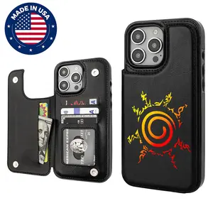Naruto Seal Graphic Aesthetic Design Pattern Casing For iphone 16 15 14 13 12 Plus Pro Max Flaunt Mobile Phone Case TPU Pu Leather Card Holder Drop Protection Shockproof Protector Vintage unique Fashion Trend Anti-scratch Stylish Smartphone Cover