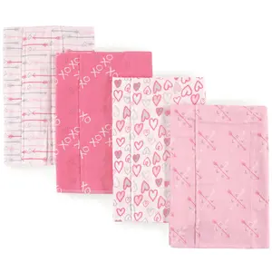 Luvable Friends Cotton Flannel Burp Cloths, Love