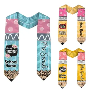 Custom Graduation Stole Class Of 2025, Teacher Graduation Stole 2025, Pencil Stole Graduation For Teachers, Sash For Teacher