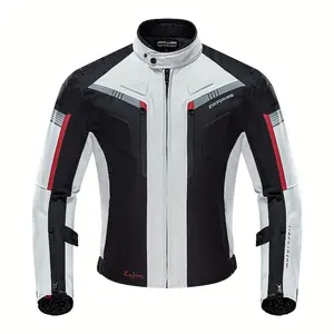 Men's Waterproof Motorcycle Jacket with Armor, Windproof Full-Body Gear for Summer and Winter