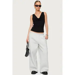 Petite Wide Leg Cargo Sweatpants Petite Wide Leg Cargo Sweatpants