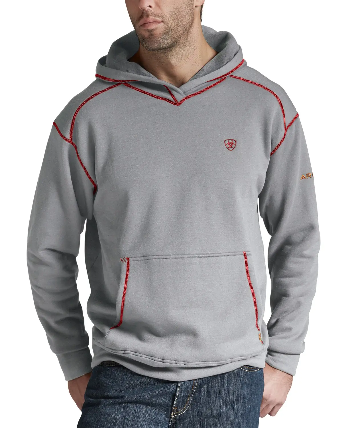 Ariat Men's Men'S Flame Resistant Polartec Grey Work Hooded Sweatshirt - 10014867X