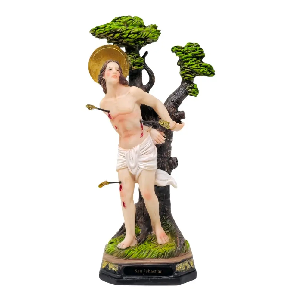San Sebastian 8"-12" Inches Tall 19927 Saint Sebastian Estatua Brand New Marty St Religious Decor Patron saint of archers, athletes, police, soldiers, and against plagues