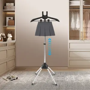 Adjustable Height Hanging Ironing Rack - Lightweight Aluminium Alloy Steamer Stand with 360° Rotatable Hanger, Clamps, Foldable Portable Laundry Tool Accessories for Home, Travel