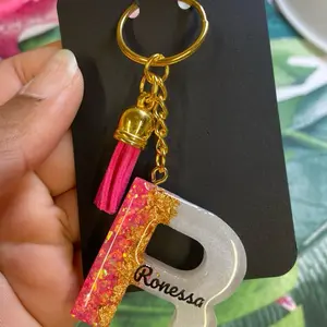 Custom initial keychain | keychain with Name | Purse Charm | Backpack Charm