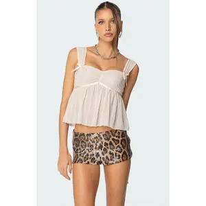Edikted Women's Bowe Babydoll Mesh Top
