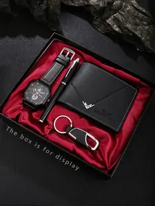 4pcs Men's Business Fashion Watch Set with Wallet, Pen, Keychain, Perfect Gift for Holidays, Father's Day, Birthday Party