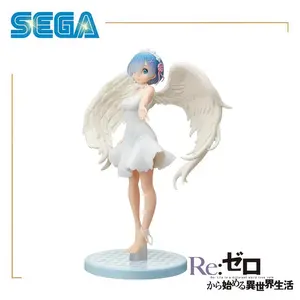 SEGA LPM Re:Zero Rem Angel Wings White Dress Majestic Figure Anime Collectible PVC Statue